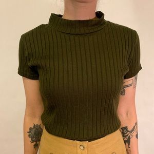 Vintage Ribbed Mockneck Top